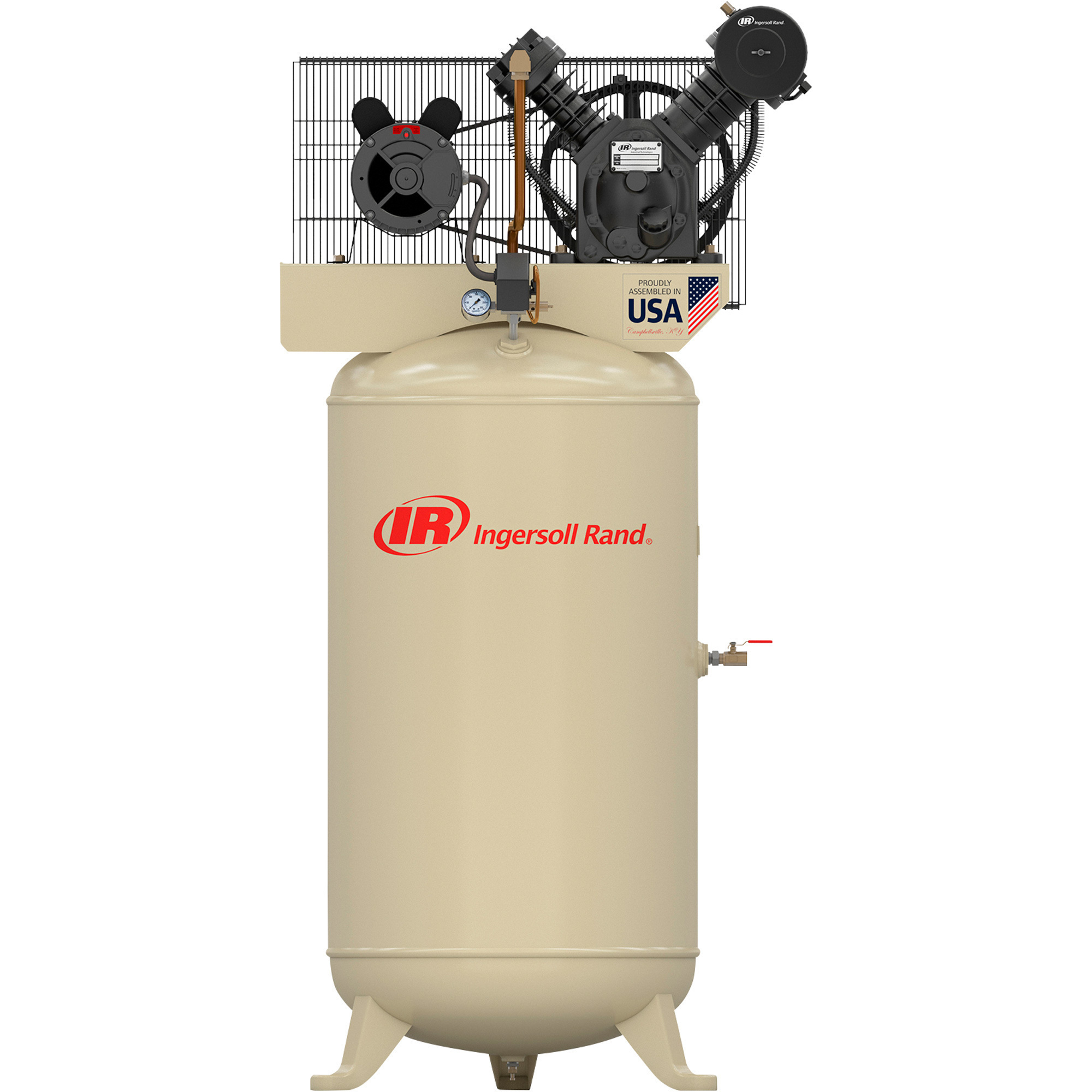 Ingersoll Rand Type-30 Reciprocating Air Compressor, 5 HP, 230 Volt, Single Phase, 80 Gallon, Model# 2340N5-V
